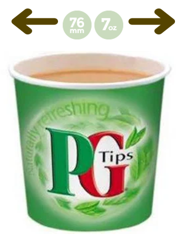 PG In-Cup, PG Tips Black 7oz x 25's, 76mm - ONE CLICK SUPPLIES