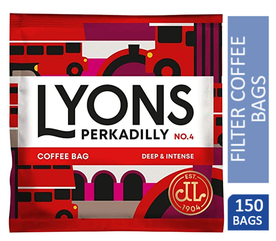 Lyons Perkadilly Coffee Bags 150's - ONE CLICK SUPPLIES