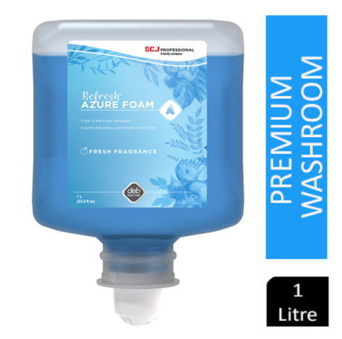 Deb Refresh Azure Foam Wash 1 Litre Cartridge AZU1L - ONE CLICK SUPPLIES