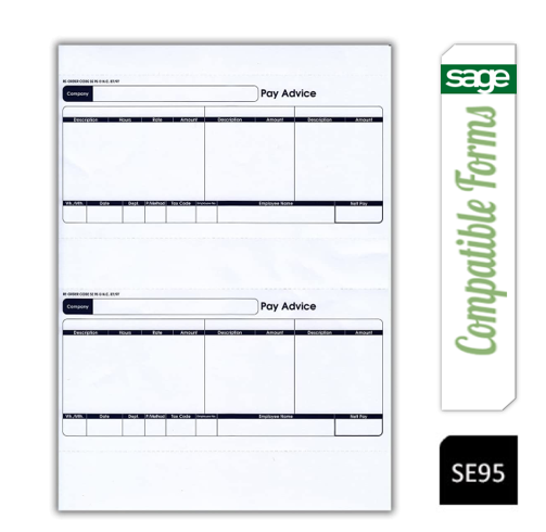 Sage (SE95) 1-Part Laser Pay Advice Forms Pack 1000's - ONE CLICK SUPPLIES