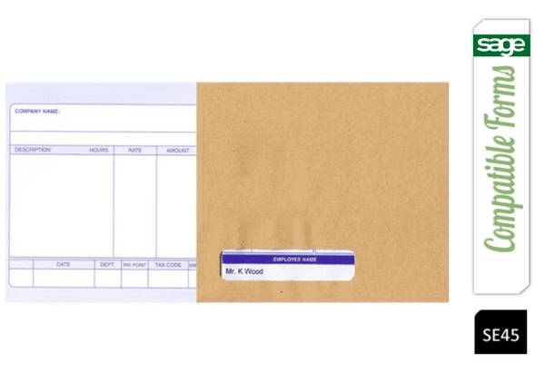 Sage (SE45) Compatible Wage Envelopes Pack 1000's - ONE CLICK SUPPLIES