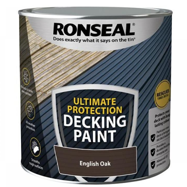 Ronseal Ultimate Decking Paint English Oak 2.5 Litre - ONE CLICK SUPPLIES