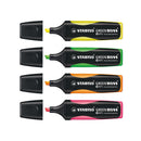 STABILO GREEN BOSS Highlighter Pen Chisel tip 2-5mm Line Assorted Colours (Pack 4) 6070/4