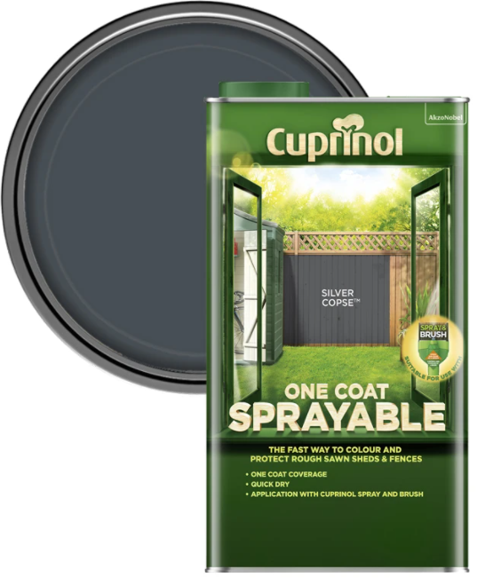 Cuprinol Spray Fence Treatment SILVER COPSE 5 Litre - ONE CLICK SUPPLIES