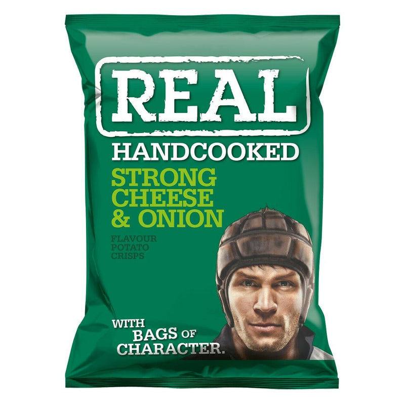 Real Crisps Strong Cheese & Onion 24 x 35g - ONE CLICK SUPPLIES