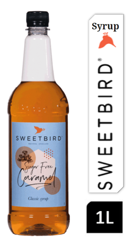 Sweetbird Sugar Free Caramel Coffee Syrup 1litre (Plastic) - ONE CLICK SUPPLIES