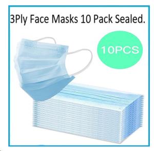 Disposable Surgical Face 3 Ply Mask {Retail Packed} 10's - ONE CLICK SUPPLIES