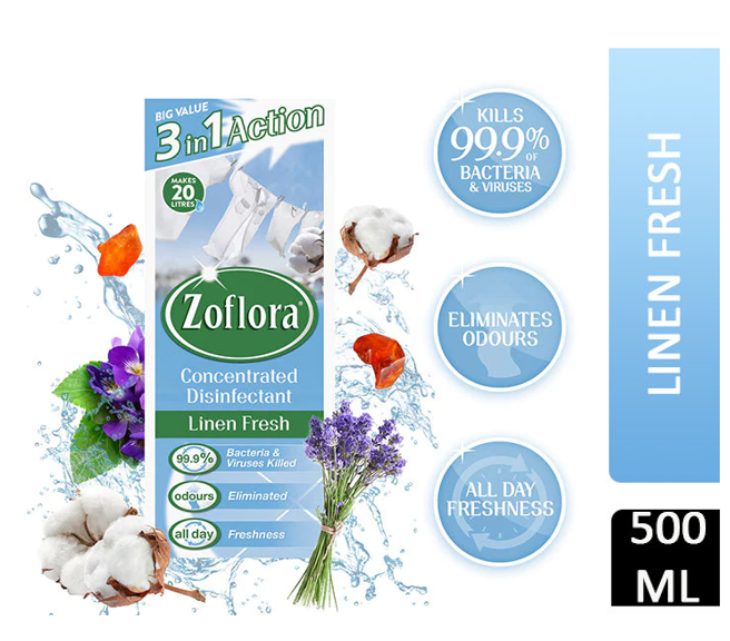 Zoflora Linen Fresh Concentrated Disinfectant 500ml - ONE CLICK SUPPLIES