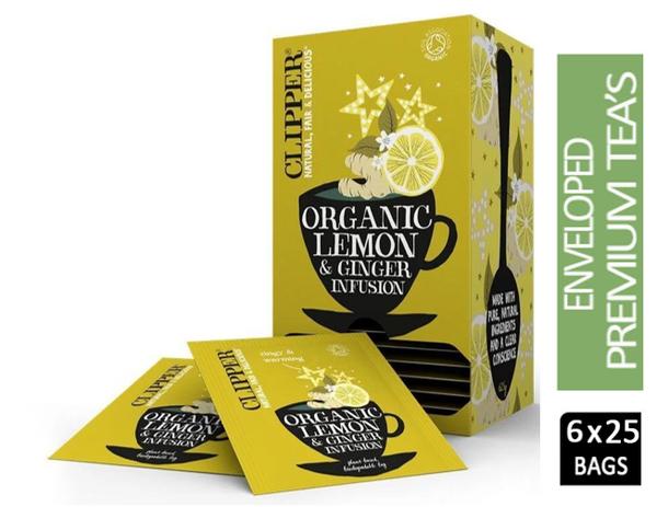 Clipper Organic Infusions Lemon & Ginger 25's - ONE CLICK SUPPLIES