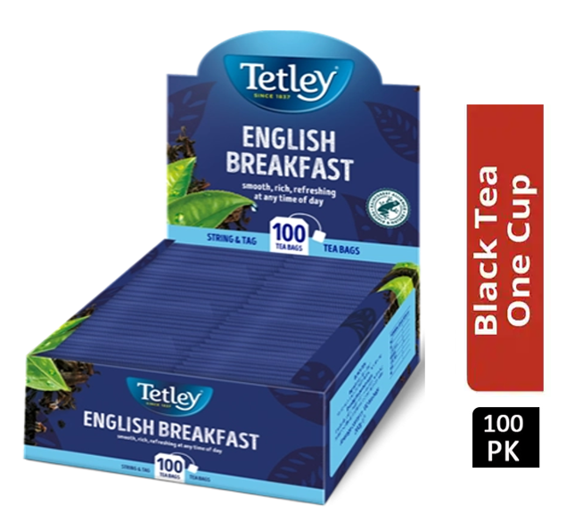 Tetley English Breakfast String & Tag Tea Bags 100s - ONE CLICK SUPPLIES