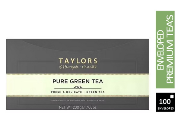 Taylors of Harrogate Delicate Pure Green Tea Enveloped Tea Pack 100’s - ONE CLICK SUPPLIES
