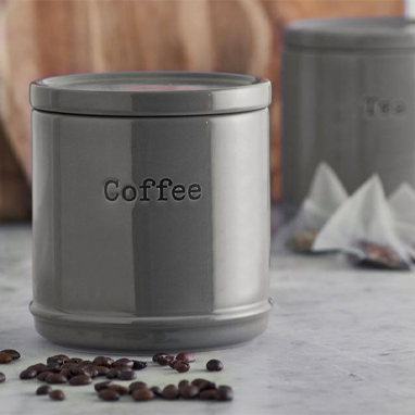 Accents Charcoal Tea/Coffee/Sugar Canisters 3 Set - ONE CLICK SUPPLIES