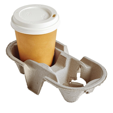 Belgravia Disposables Moulded Pulp 2 Cup Carrier x 360's - ONE CLICK SUPPLIES