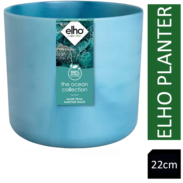 Elho Atlantic Blue Round Planter 22cm - ONE CLICK SUPPLIES