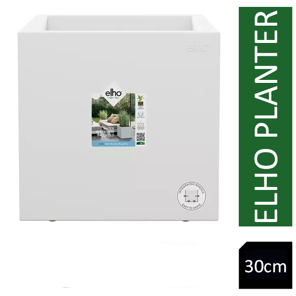 Elho Vivo Next White Square Planter 30cm - ONE CLICK SUPPLIES