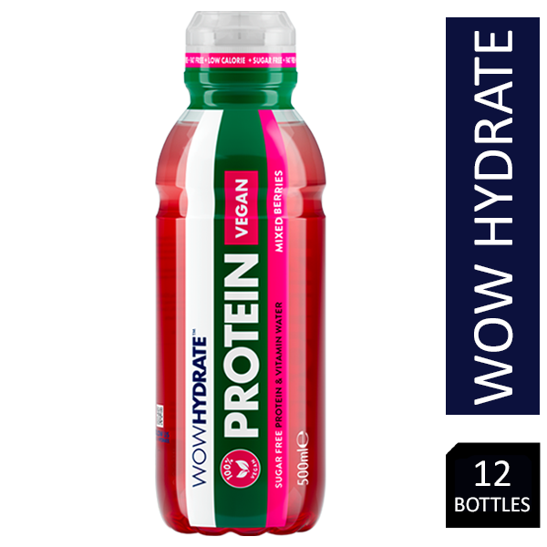 Wow Hydrate Vegan Protein Pro Mixed Berry 12x500ml