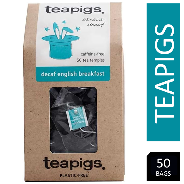Teapigs English Breakfast Decaf Whole Leaf Tea Temples Bags 50's - 300's
