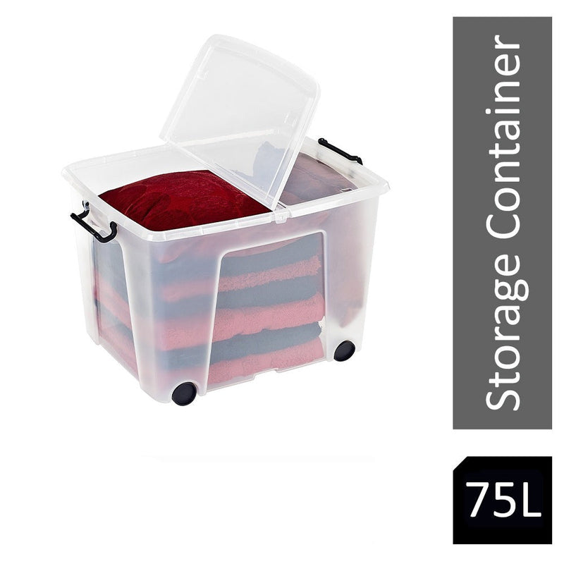 Strata 75 Litre Storemaster Plastic Smart Box with Wheels - ONE CLICK SUPPLIES