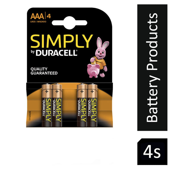 Duracell Simply AAA Batteries {MN2400B4SIMPLY}  Carded Pack 6 - ONE CLICK SUPPLIES
