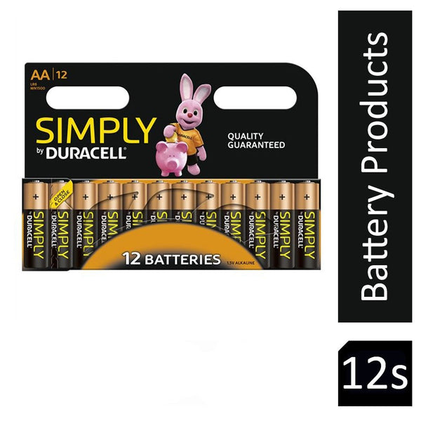 Duracell Simply AA Batteries {MN1500B12SIMPLY}  Pack 12 - ONE CLICK SUPPLIES