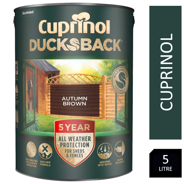 Cuprinol Ducksback 5Y Fence & Shed AUTUMN BROWN 5 Litre