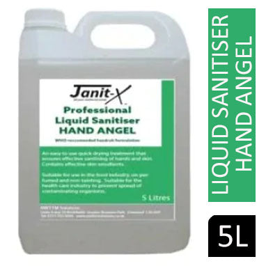 Janit-X Professional Hand Angel Sanitiser LIQUID 80% Alcohol x 5L - ONE CLICK SUPPLIES