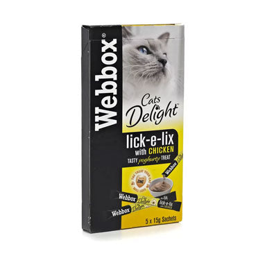 Webbox Cat Treats Lick-e-Lix Chicken 5 x 15g sachets - ONE CLICK SUPPLIES