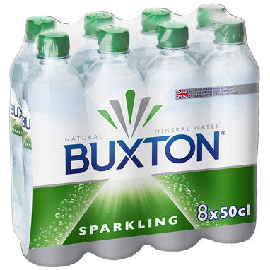 Buxton Sparkling Mineral Water 50cl Plastic Bottles (Pack of 8) - ONE CLICK SUPPLIES