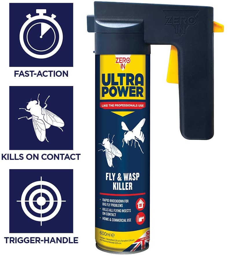 Zero In Ultra Power Fly & Wasp Killer 600ml (ZER552) - ONE CLICK SUPPLIES
