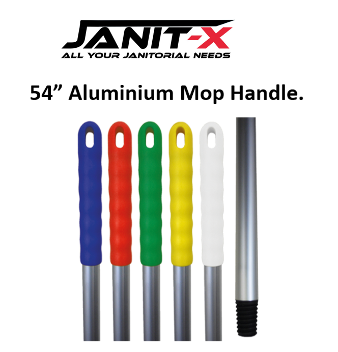 Janit-X 54" Aluminium Mop Handle Colour Coded BLUE - ONE CLICK SUPPLIES