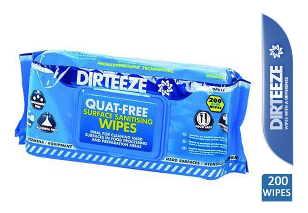 Dirteeze Multi Purpose Anti Bacterial Wipes Flowpack 200's - ONE CLICK SUPPLIES
