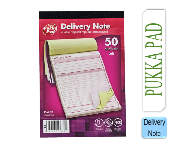 Pukka Pad Delivery Note 137x203mm Duplicate Book - ONE CLICK SUPPLIES