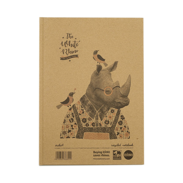 Save The Rhino Recycled Casebound Notebook 160 Pages (Pack 5) SRCBA4 - ONE CLICK SUPPLIES