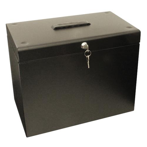 Cathedral Metal File Box Home Office A4 Black A4BK - ONE CLICK SUPPLIES