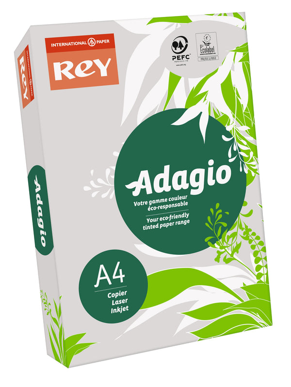 Rey Adagio Paper A4 80gsm Grey (Ream 500) RYADA080X409 - ONE CLICK SUPPLIES
