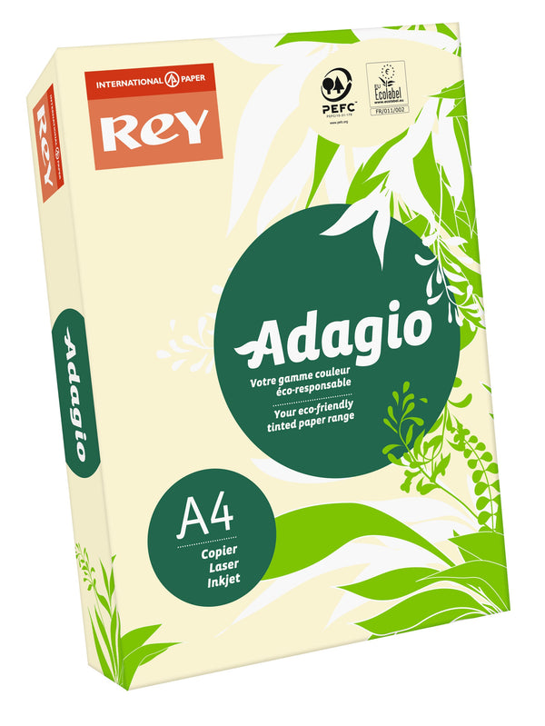 Rey Adagio Card A4 160gsm Ivory (Ream 250) RYADA160X410 - ONE CLICK SUPPLIES