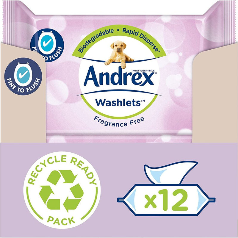 Andrex Biodegradable Fine to Flush Fragrance Free Washlets 36's - ONE CLICK SUPPLIES