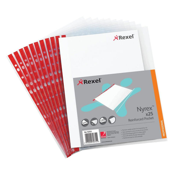 Rexel Nyrex A4 90 Micron Side Open Pockets Pack 25's - ONE CLICK SUPPLIES
