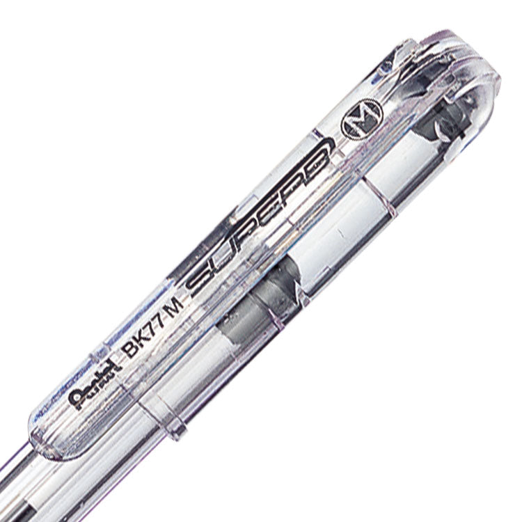 Pentel Superb Ballpoint Pen 1.0mm Tip 0.5mm Line Black (Pack 12) BK77M-A - ONE CLICK SUPPLIES