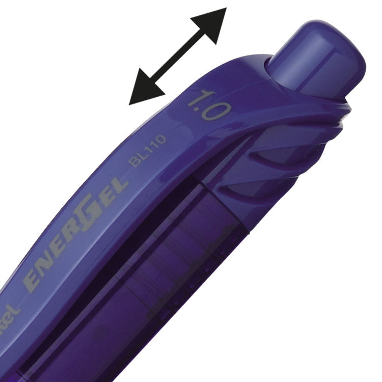 Pentel Energel X Gel Retractable Gel Rollerball Pen 1.0mm Tip 0.5mm Line Blue (Pack 12) BL110-C - BL110-CX - ONE CLICK SUPPLIES