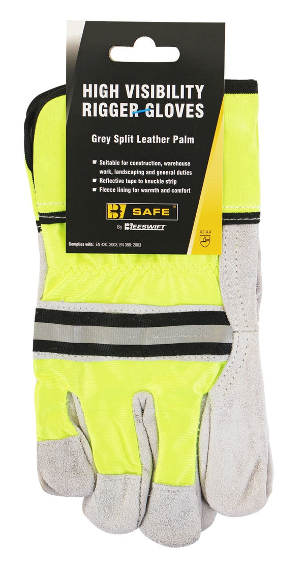 Beeswift Canadian Grey Hi-Vis Gloves - ONE CLICK SUPPLIES