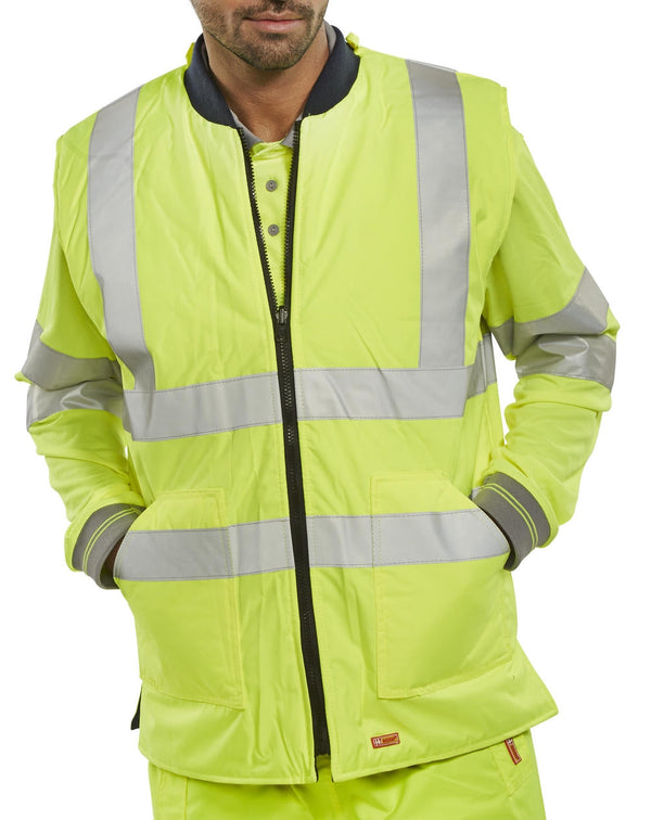 Hi Visibility Body Warmer Reversible in YELLOW {All Sizes} - ONE CLICK SUPPLIES