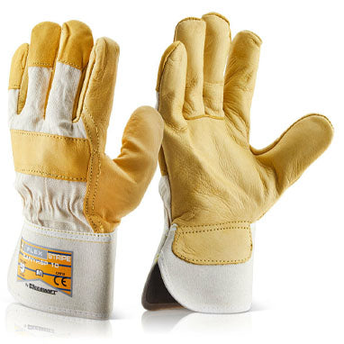 Canadian Beeswift Yellow Hide Rigger Gloves {One Size} - ONE CLICK SUPPLIES