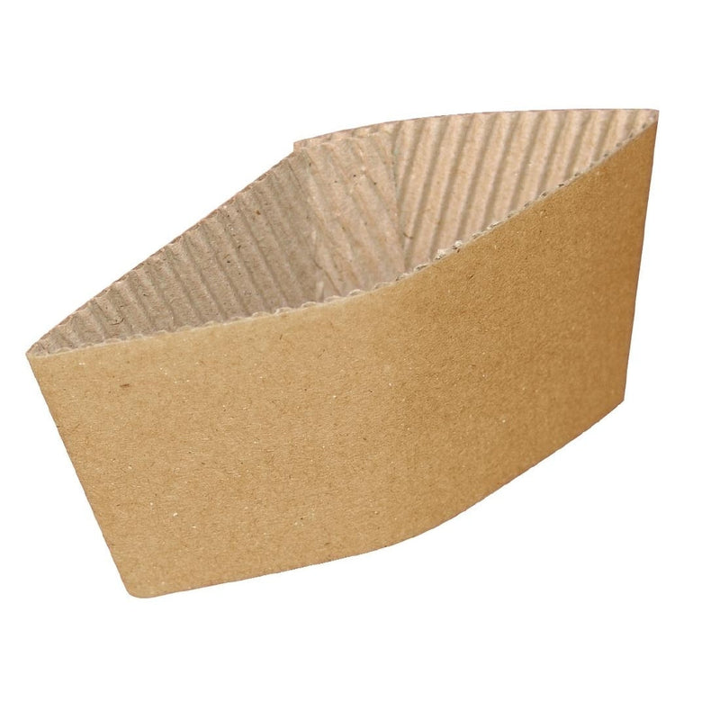 12oz Kraft Paper Cup Sleeves x 1000 - ONE CLICK SUPPLIES