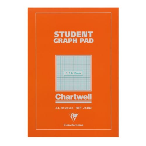 Chartwell A4 Orange Student Graph Pad Pack 10's - ONE CLICK SUPPLIES