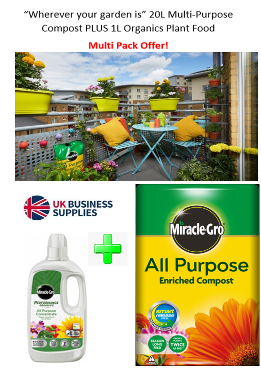 Miracle-Gro All Purpose Compost 20L & 1L Performance Organic 1L {Multi-Pack} - ONE CLICK SUPPLIES
