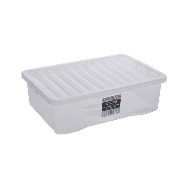 Wham Crystal Clear Plastic Storage Box 32 Litre - ONE CLICK SUPPLIES