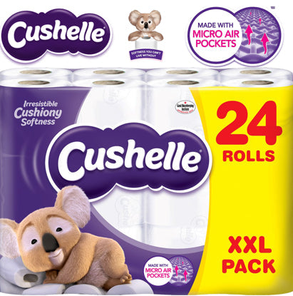 Cushelle Luxury Soft 2 Ply White Toilet Roll Tissue Paper 24 Pack - ONE CLICK SUPPLIES