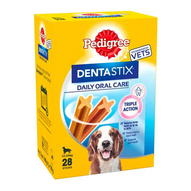 Pedigree Dog Treats DentaStix Daily Dental Chews Medium Dog 28 Sticks - ONE CLICK SUPPLIES