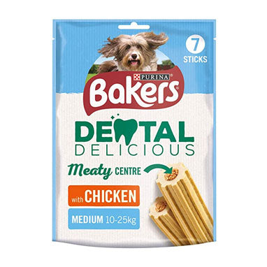 Bakers Dental Delicious Chicken 200g Dog Treats 7 Sticks - ONE CLICK SUPPLIES